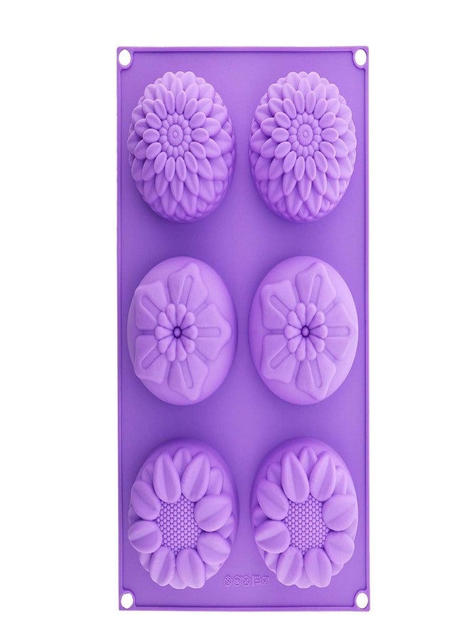 Kosh Easy Release Reusable Flexible Handmade Silicone 6 Cavity Sunflower Shape Soap Mold Tray for Soaps, Chocolates, Jelly, Desserts Pudding Candle Chocolate Mould Maker for Kitchen ( Multi-Color, Pack of 1) (Sunflower Shape Soap Mold Design-1) - Image 1